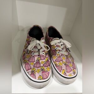 Vans Nintendo pink princess peach patterned lace up shoes (6.5 women, 5.0 men)